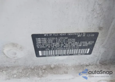 2010 Subaru Impreza 2.5I Premium from USA, damaged, VIN JF1GH6B64AH814110